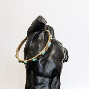 Lucky Brand Turquoise Gold Tone Bangle